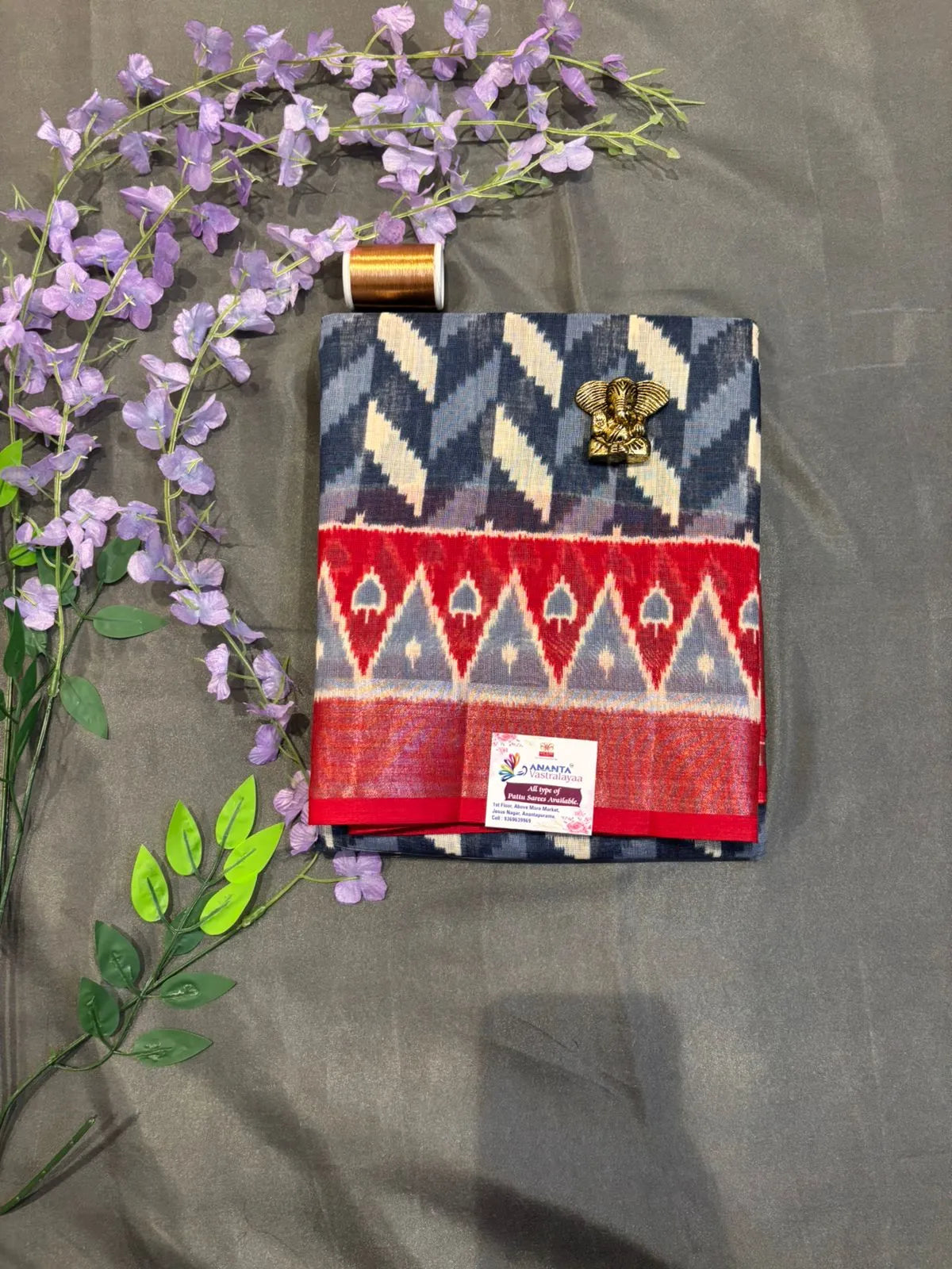 Pink Printed Cotton Saree