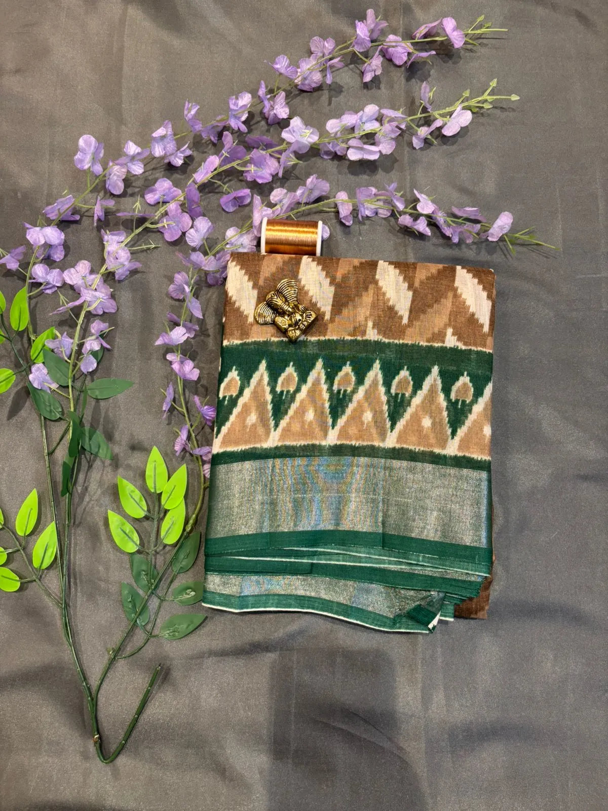 Pink Printed Cotton Saree