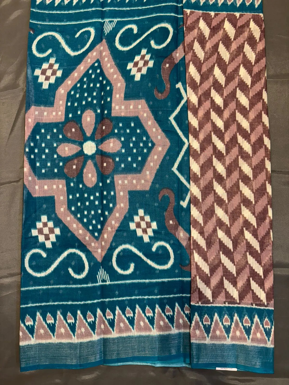 Pink Printed Cotton Saree