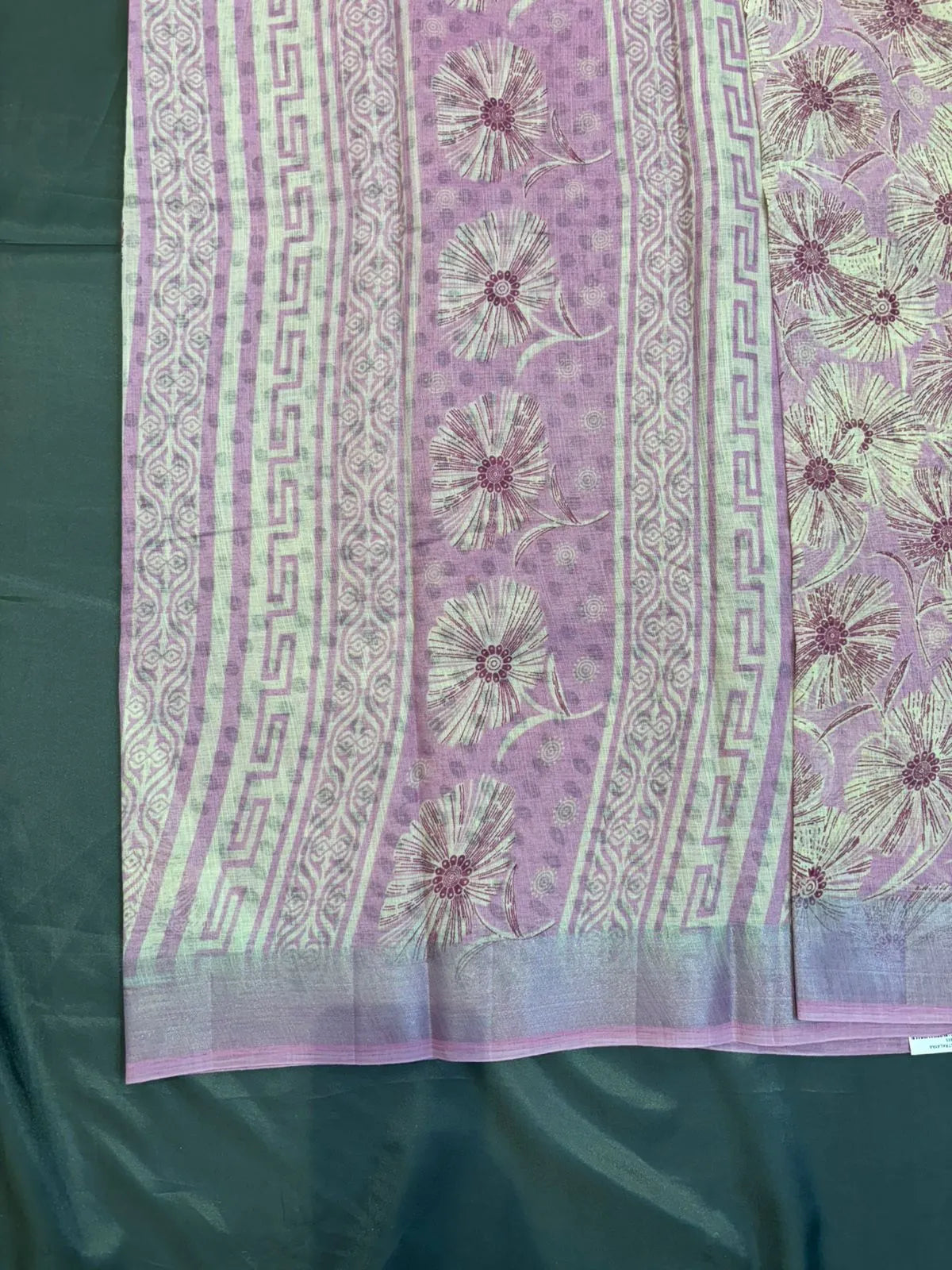 Brown Printed Cotton Saree