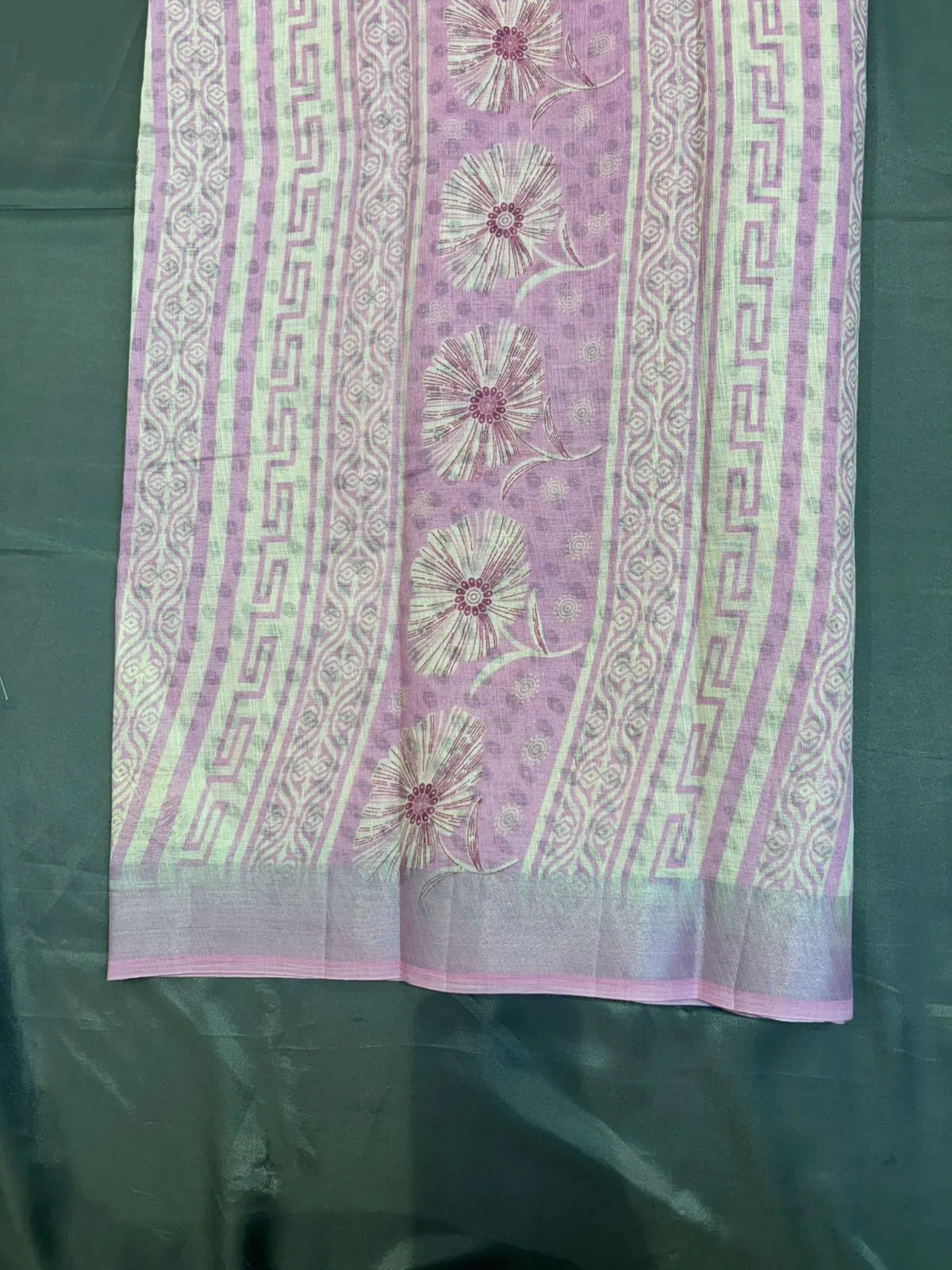 Brown Printed Cotton Saree