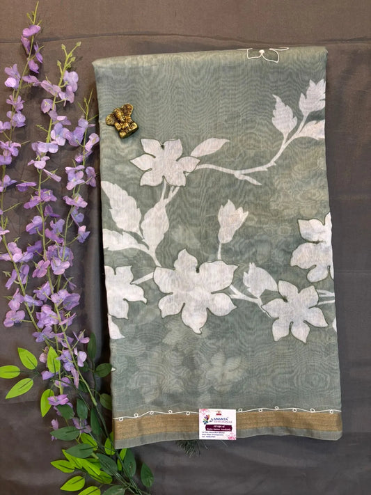 Green Bengali Silk Saree