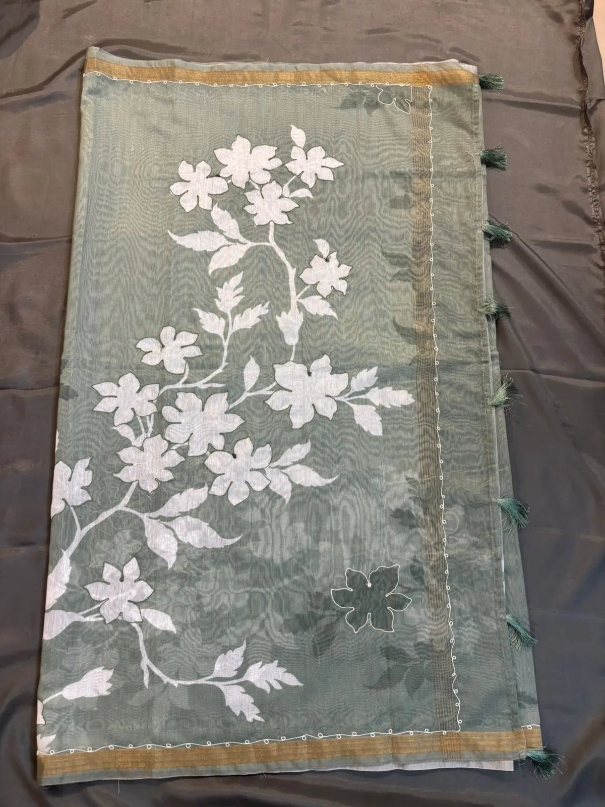 Green Bengali Silk Saree