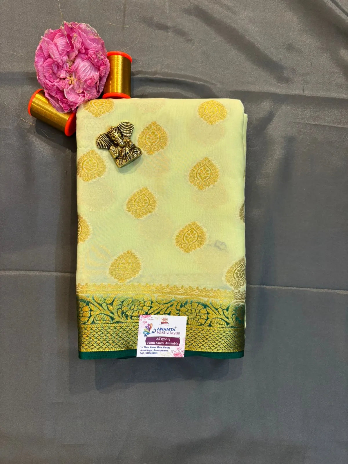 Pink Mysore Crap Silk Saree
