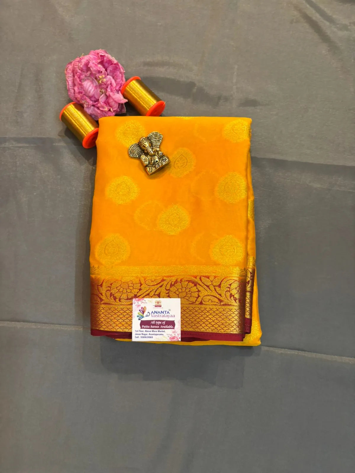 Pink Mysore Crap Silk Saree