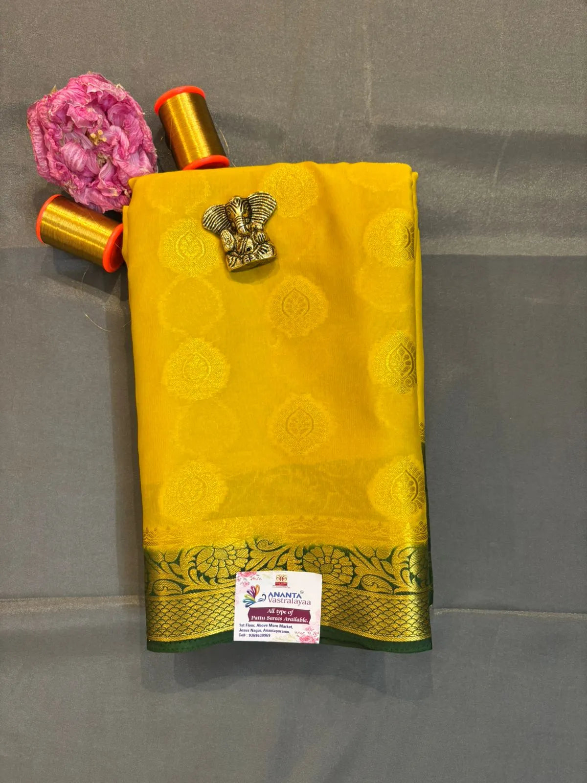 Pink Mysore Crap Silk Saree