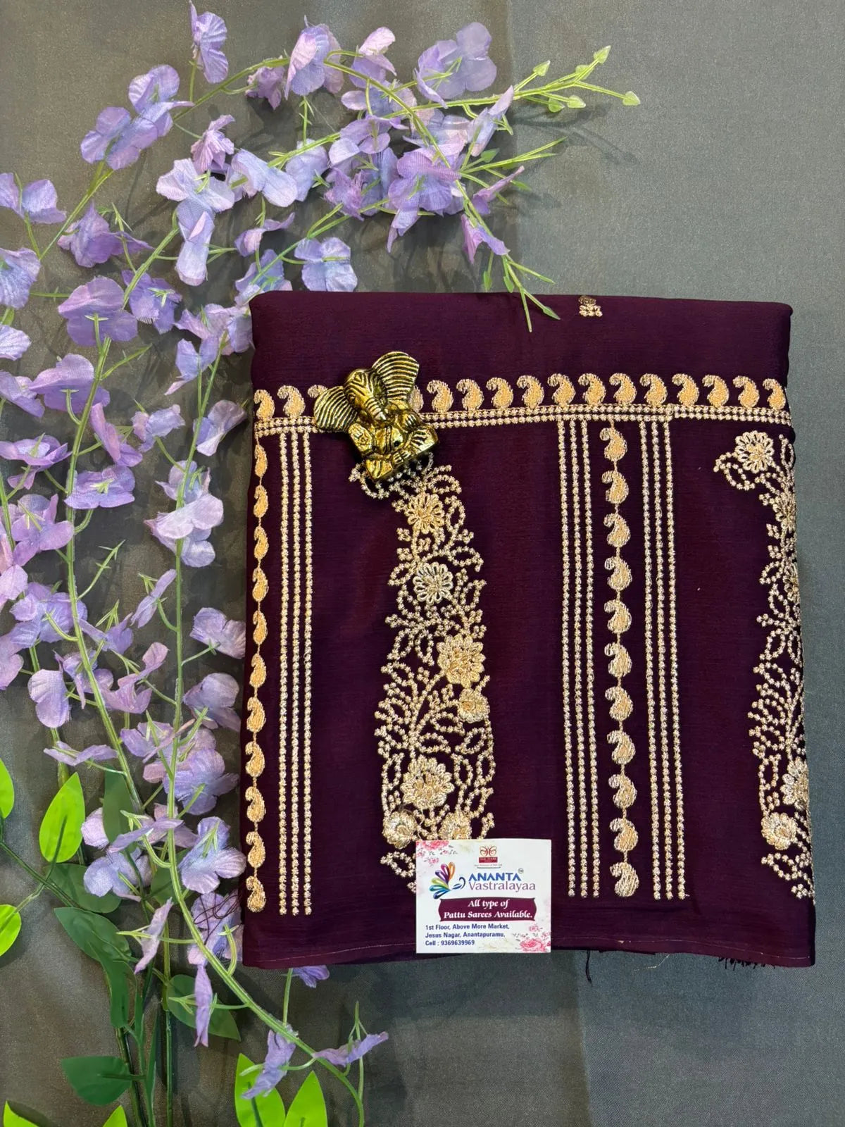 Maroon Red Georgette Saree