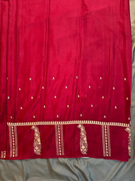 Maroon Red Georgette Saree