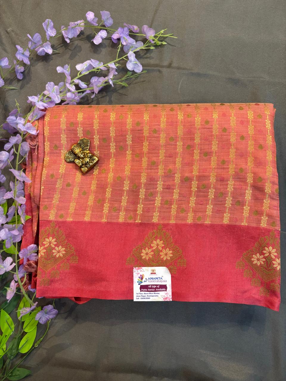 Pink Bangalore Silk Saree