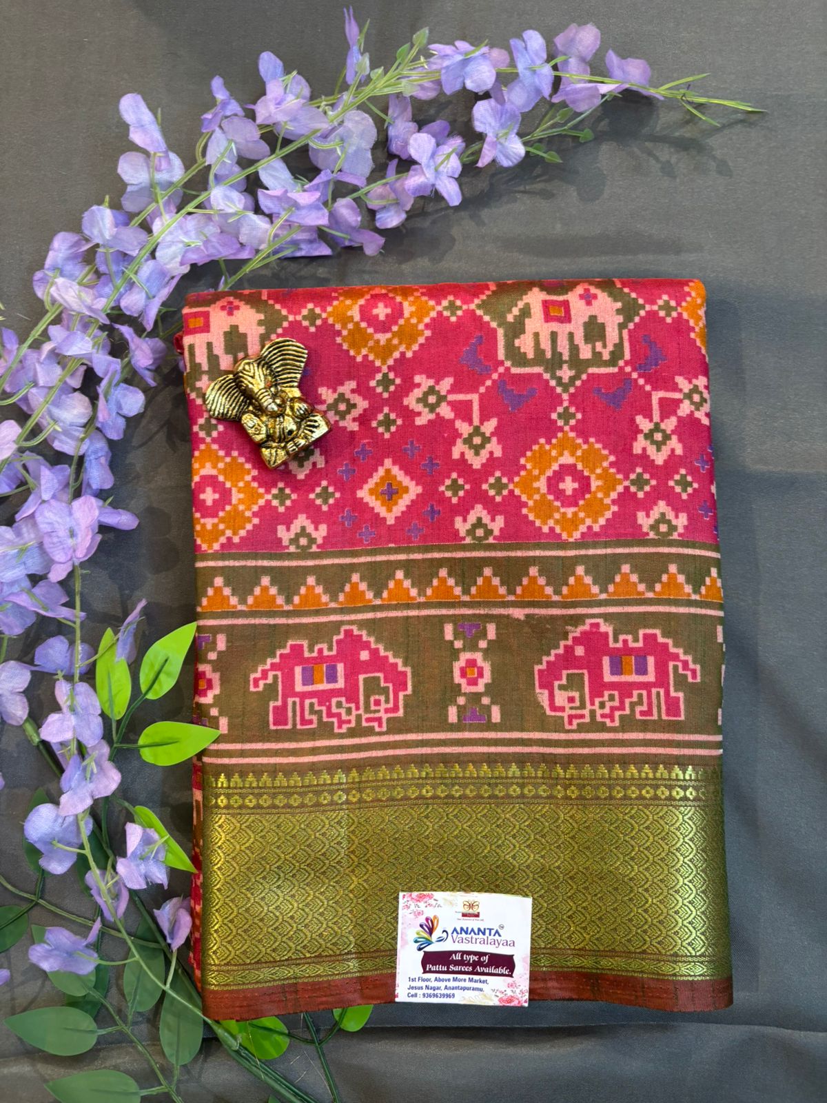 Green Mushroom Silk Saree