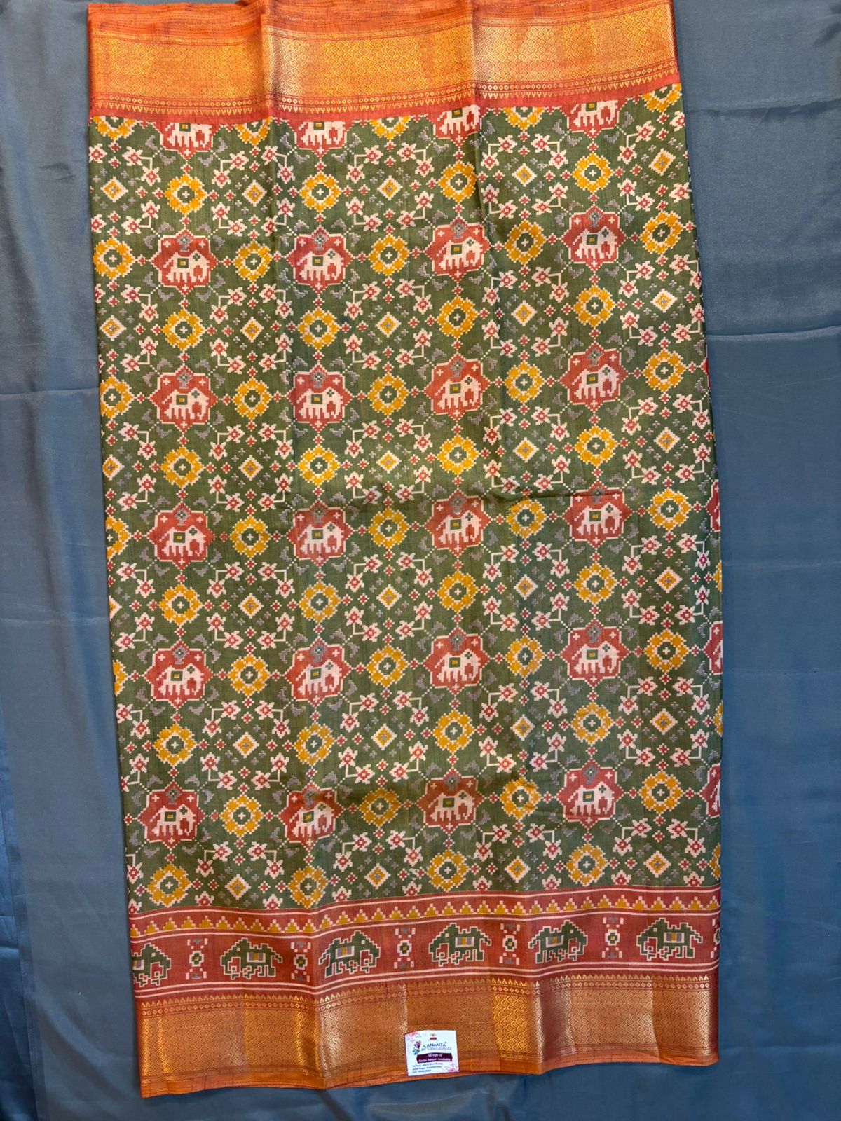 Green Mushroom Silk Saree