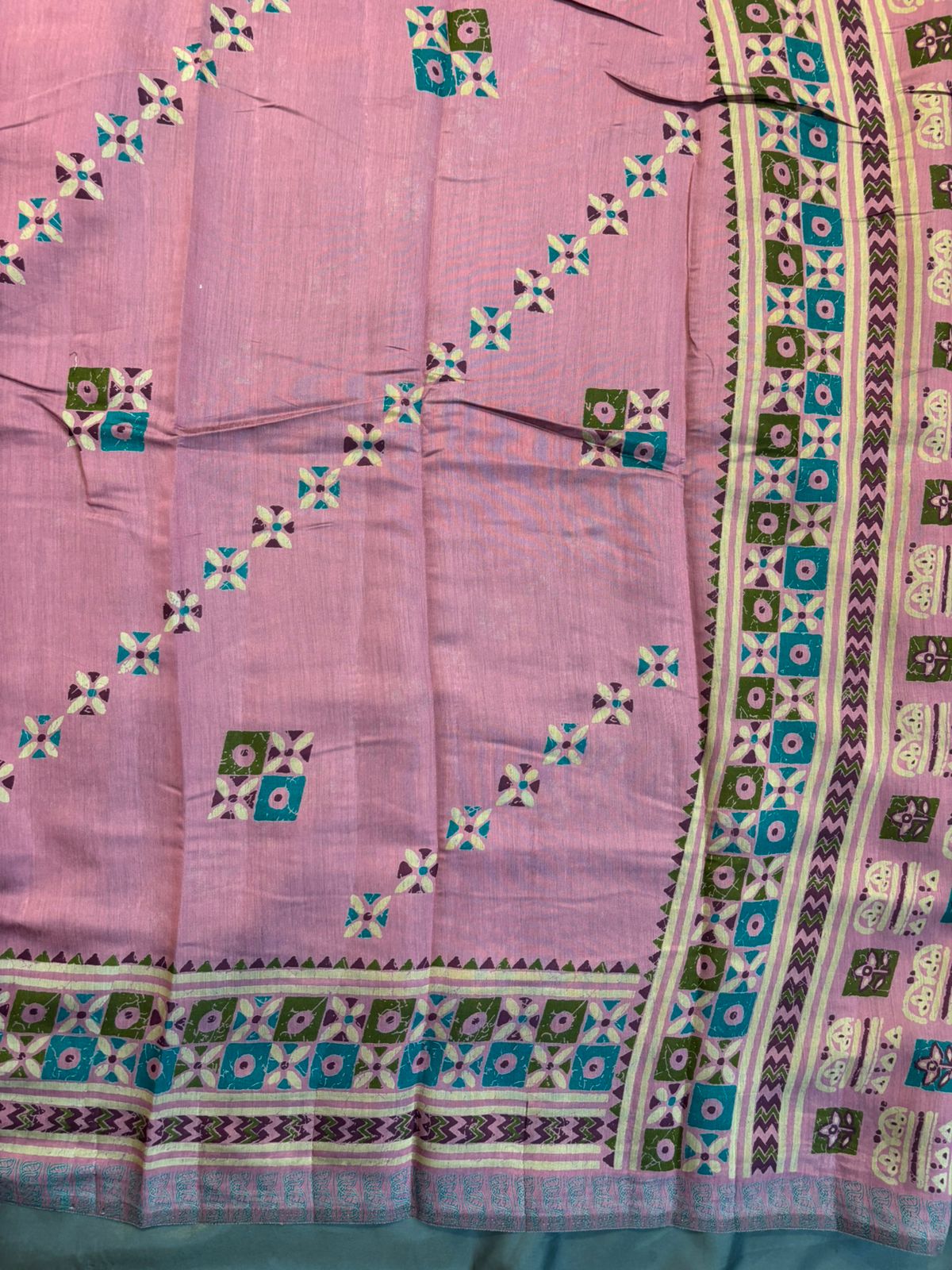 Pink Malmal Cotton Saree