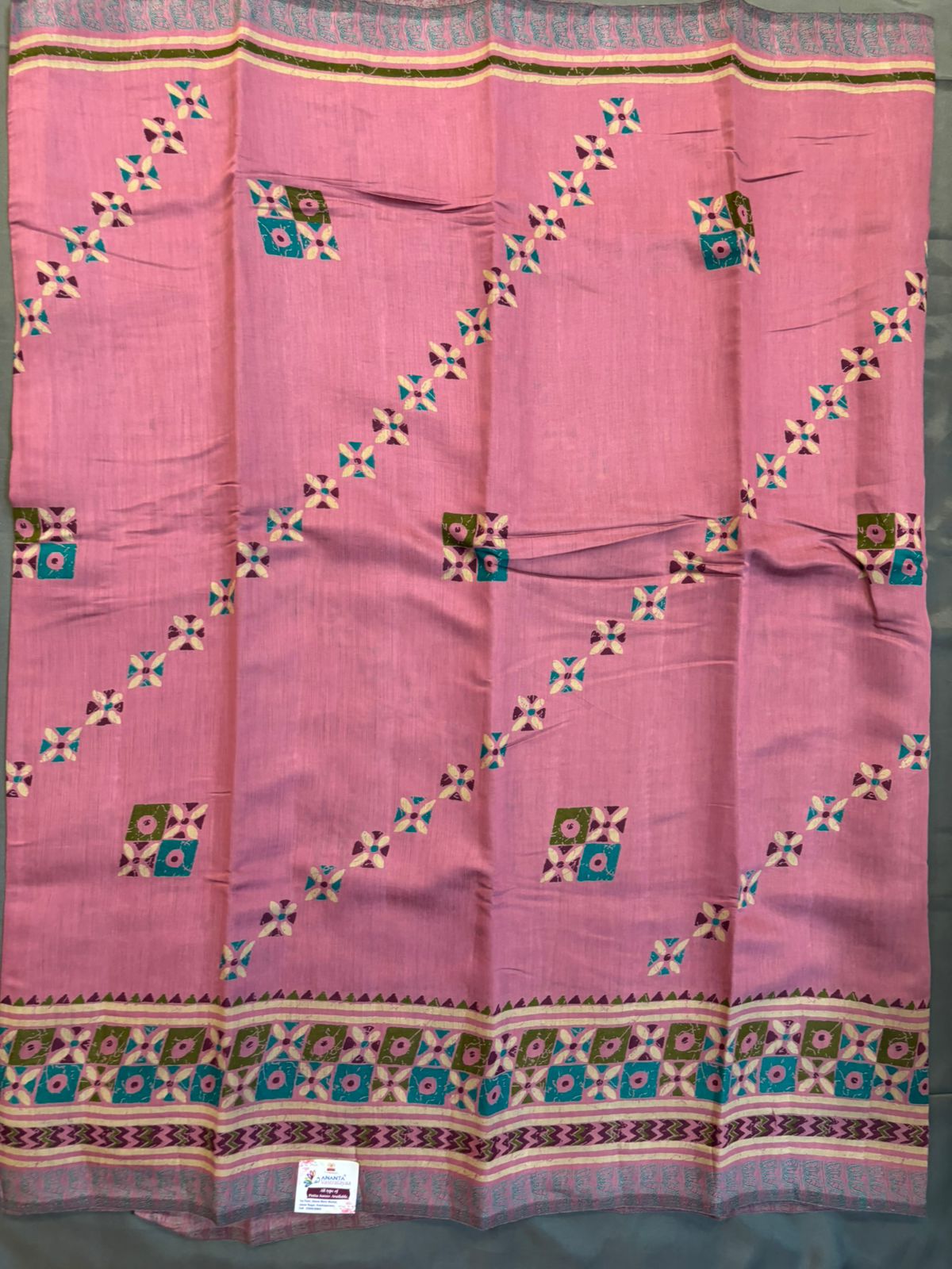 Pink Malmal Cotton Saree
