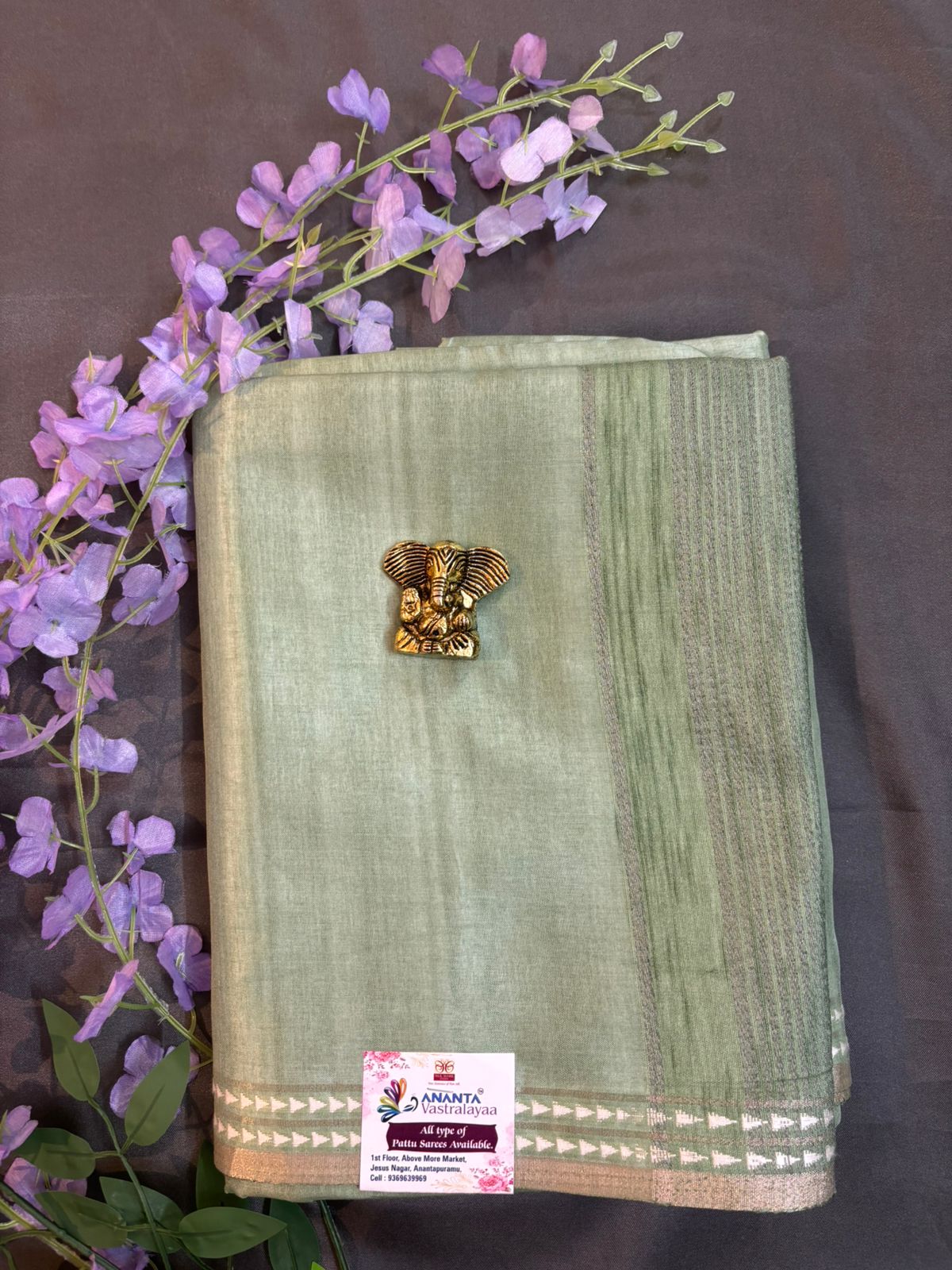 Green Raw Silk Saree