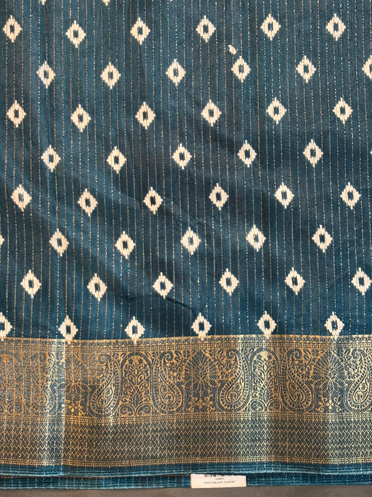 White & Peacock Dola Silk Saree