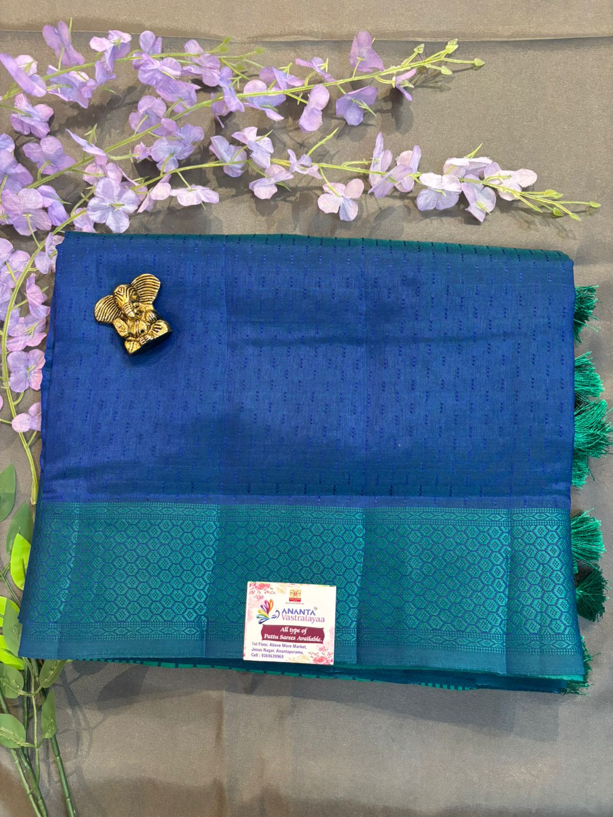 Royal Blue Chanderi Silk Saree