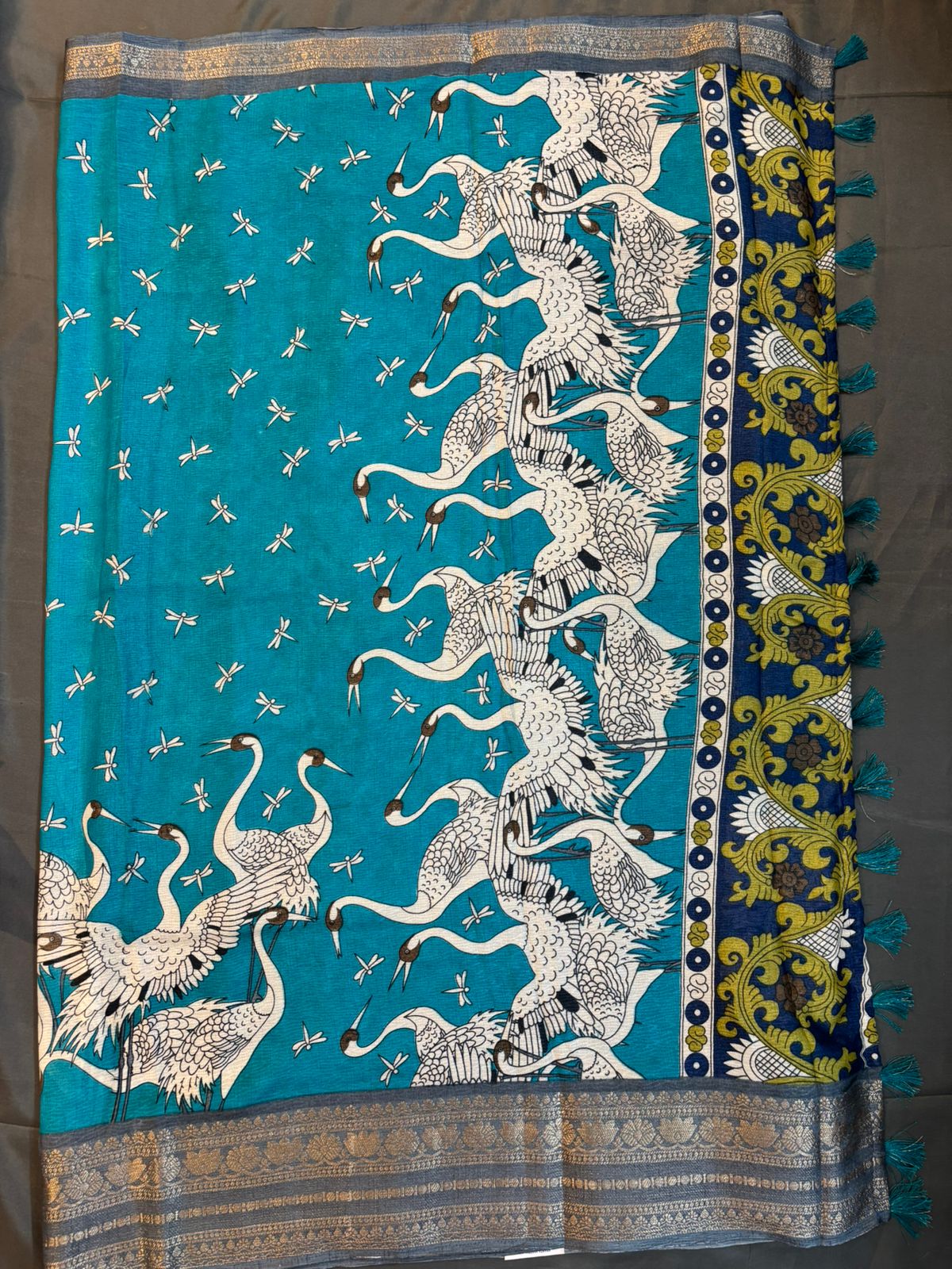 Sky Blue Crap Silk Saree