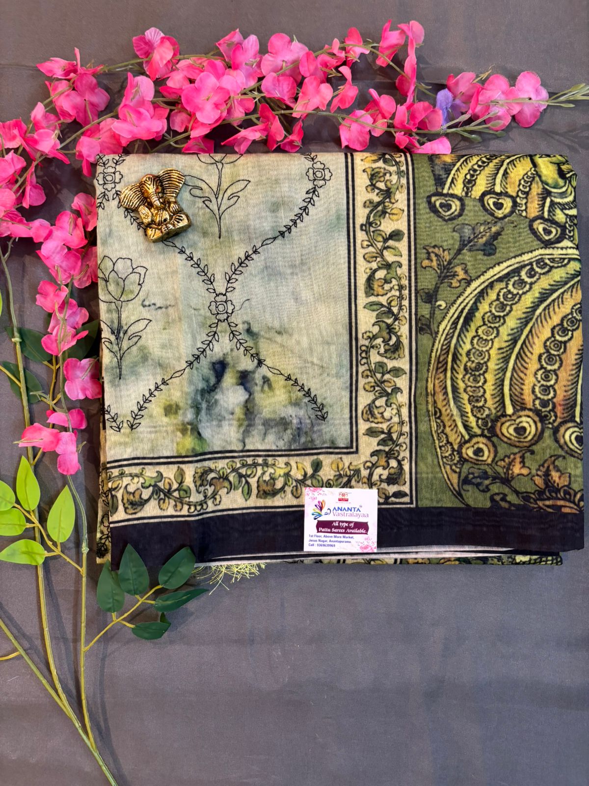 Pistachio Green Chanderi Silk Saree