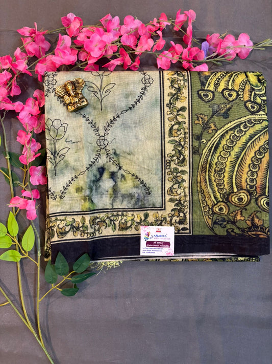 Pistachio Green Chanderi Silk Saree
