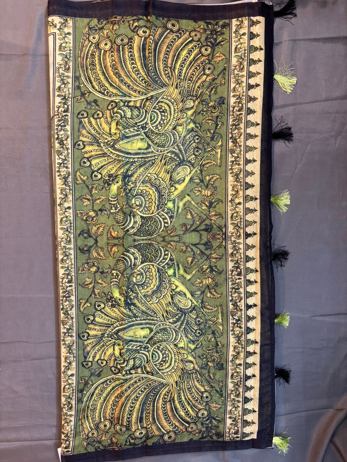 Pistachio Green Chanderi Silk Saree