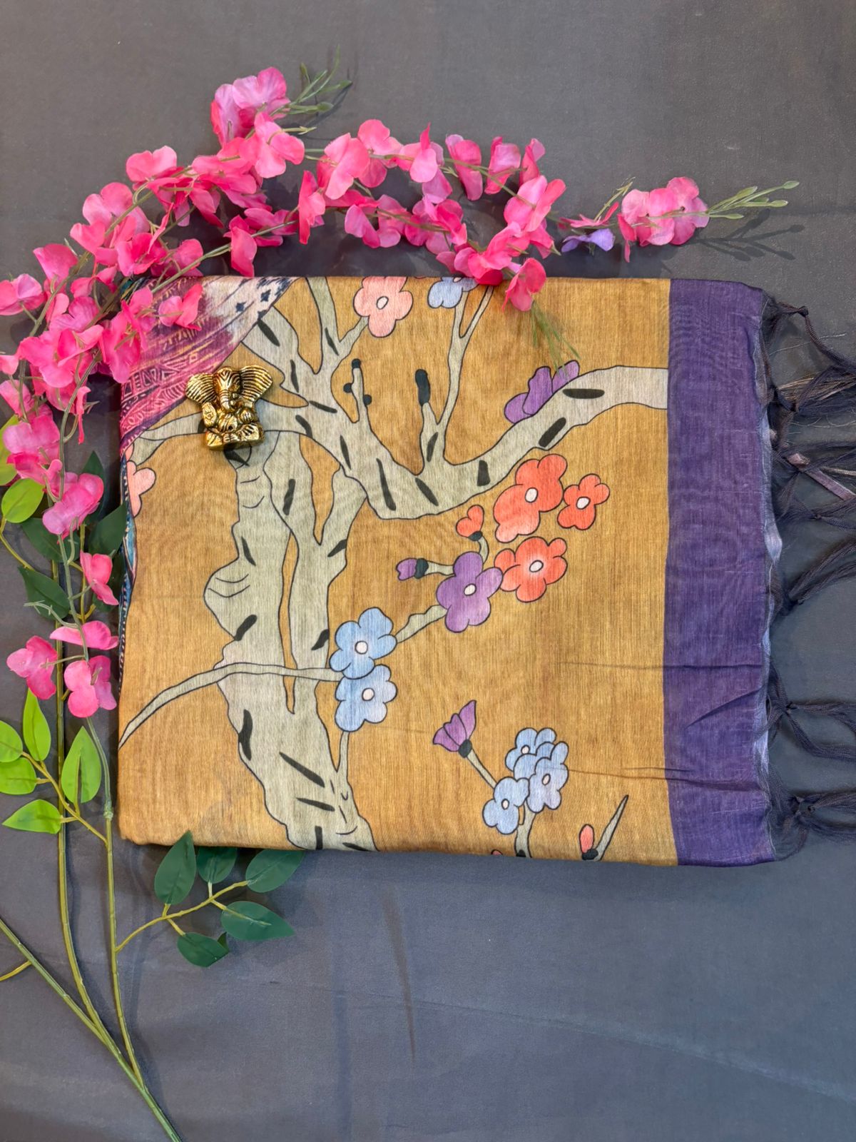 Violet Tussar Saree