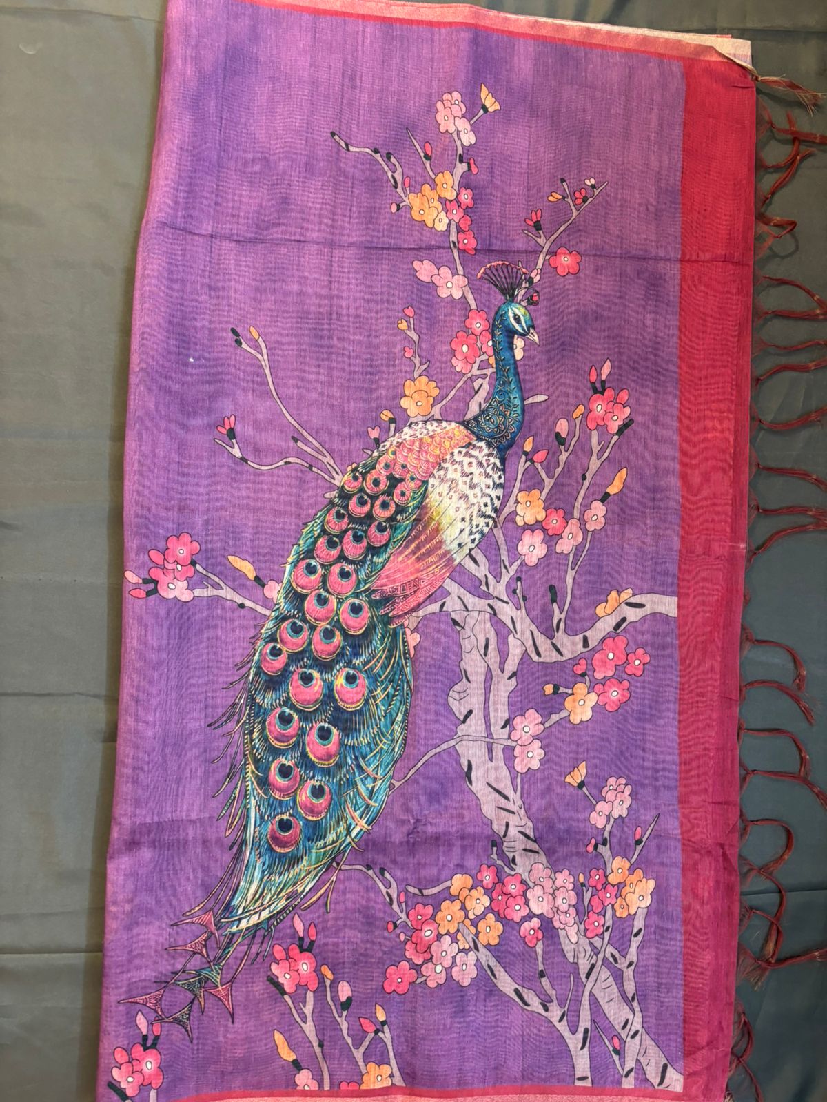 Violet Tussar Saree