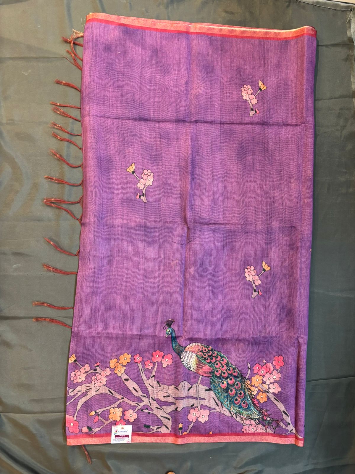 Violet Tussar Saree