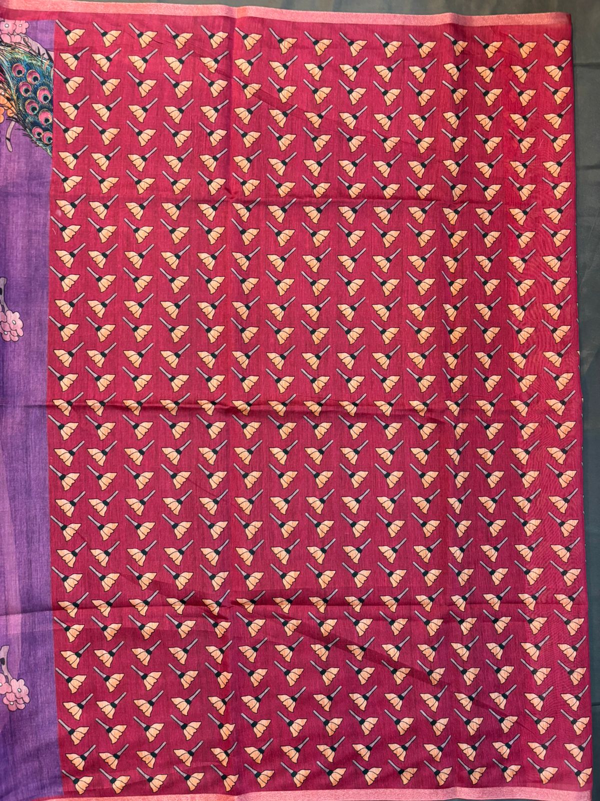 Violet Tussar Saree