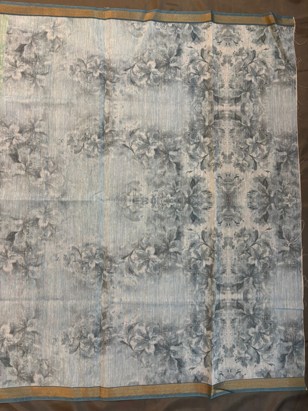 Sky Blue Chanderi Silk Saree