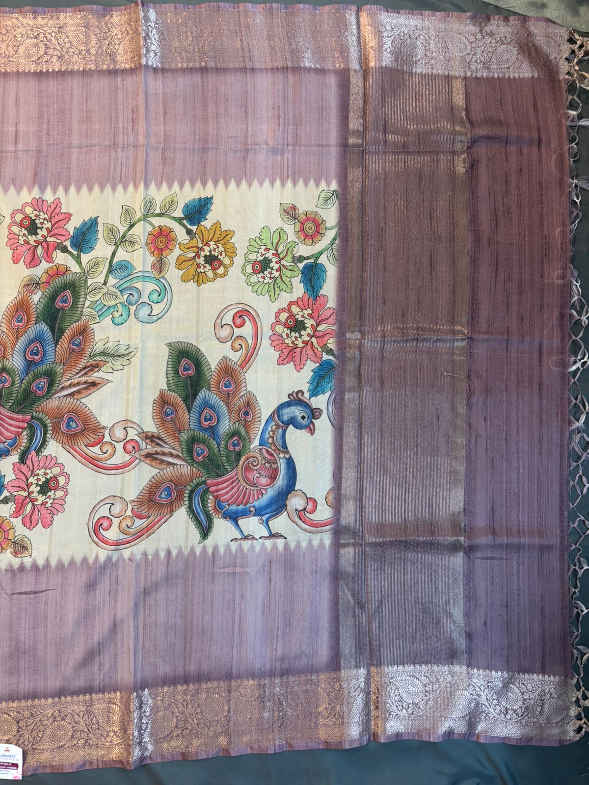 Light Pink Silky Tussar Saree