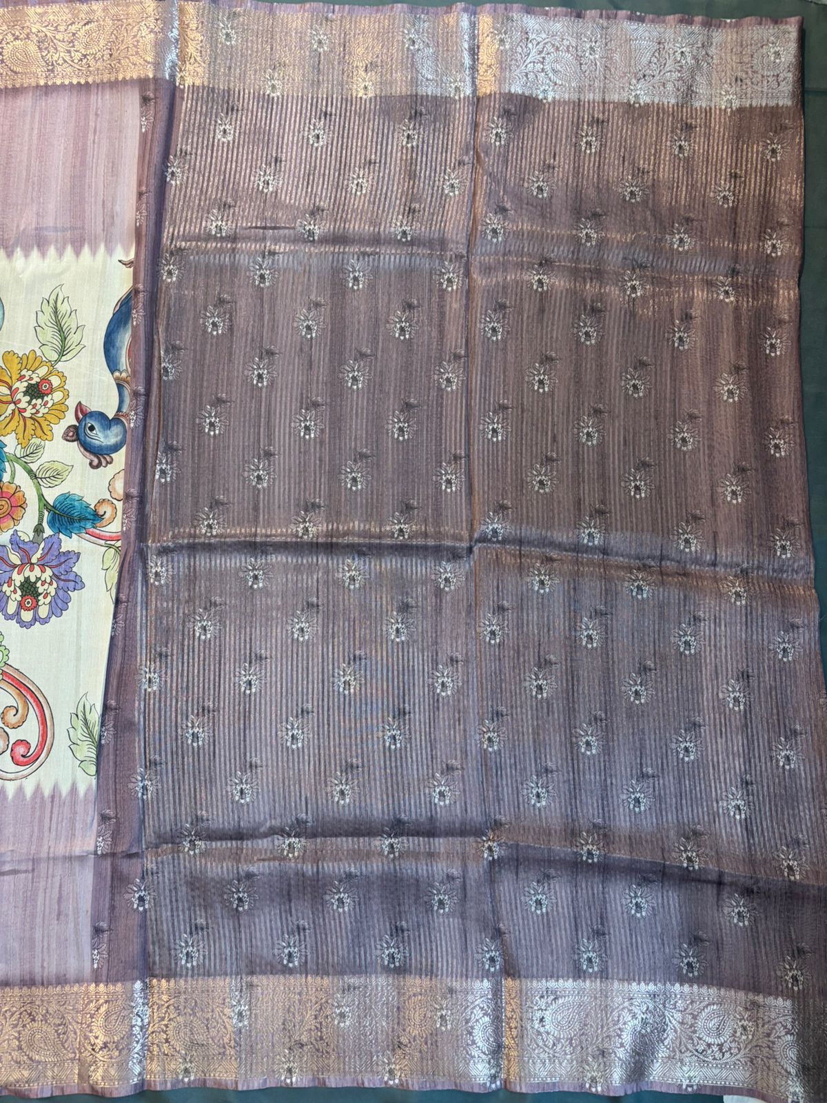Light Pink Silky Tussar Saree