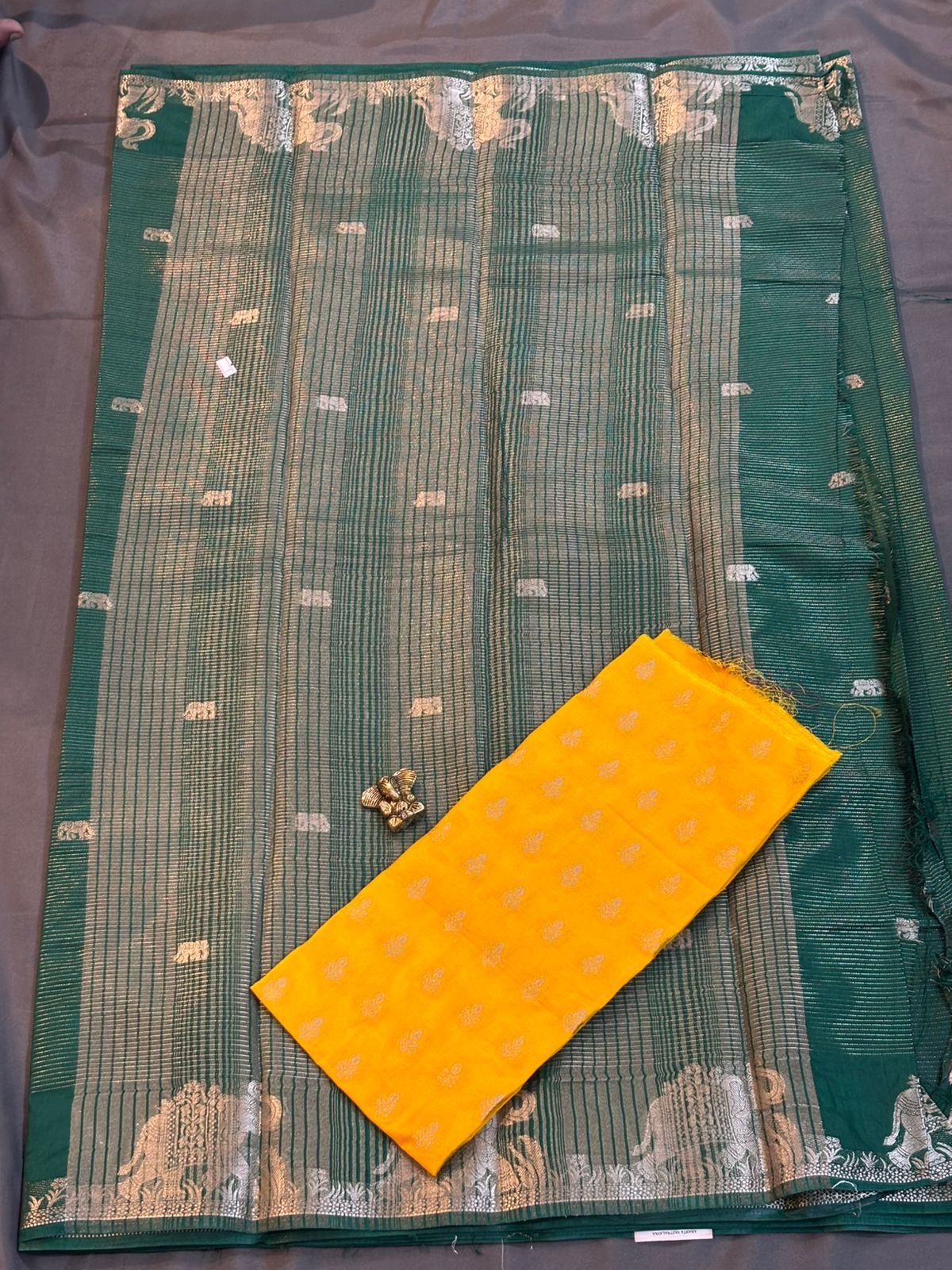 Green Raw Mango Silk Saree