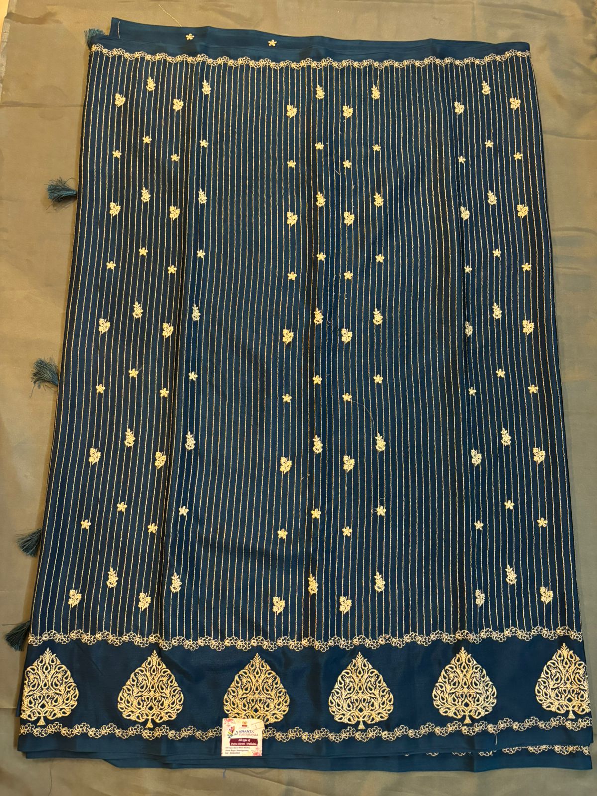 Peacock Blue Georgette Saree