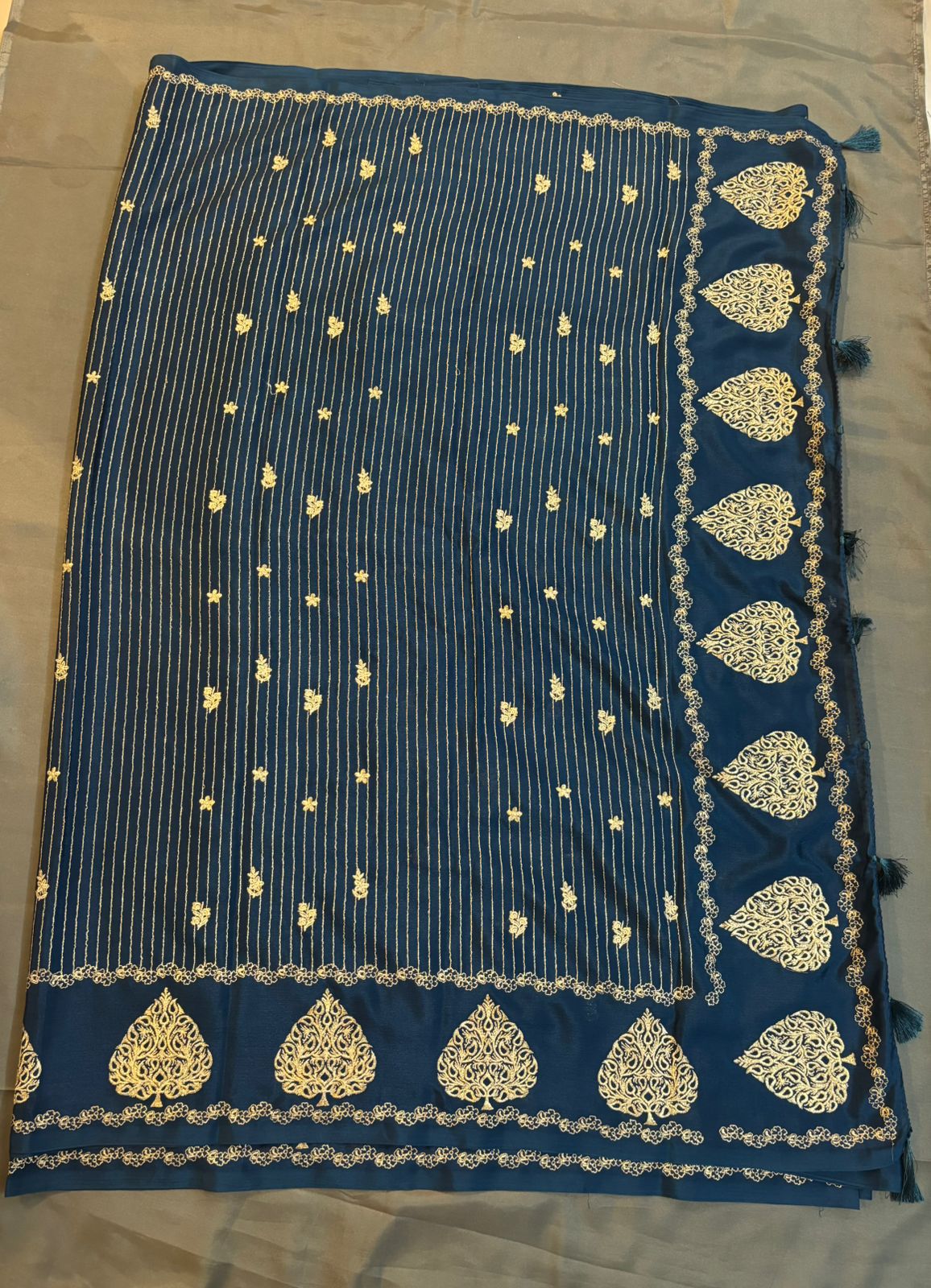 Peacock Blue Georgette Saree