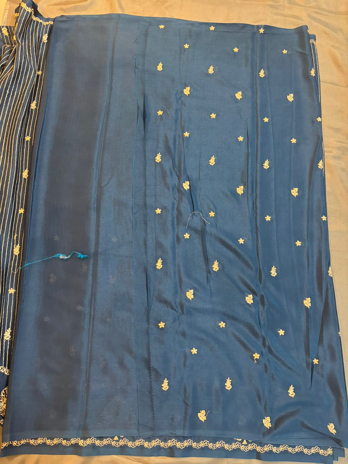 Peacock Blue Georgette Saree