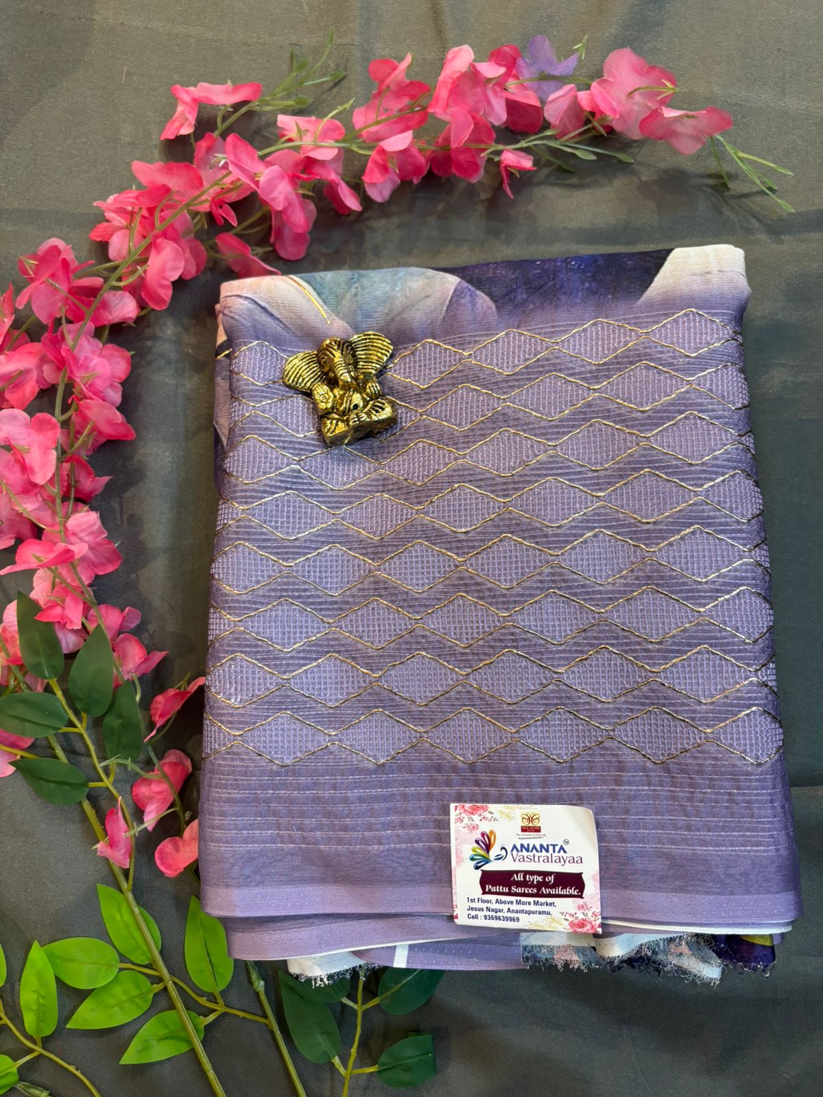 Chiffon – Digital Print Saree with Designer Border & Blouse