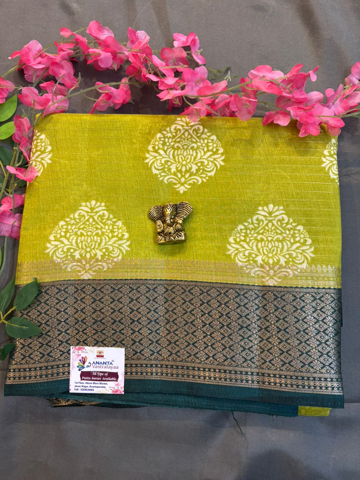 Green Dola Silk Saree