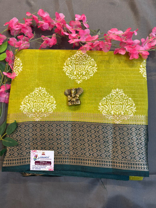 Green Dola Silk Saree