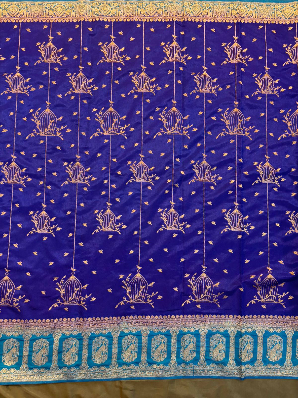 Royal Blue Mushroom Silk