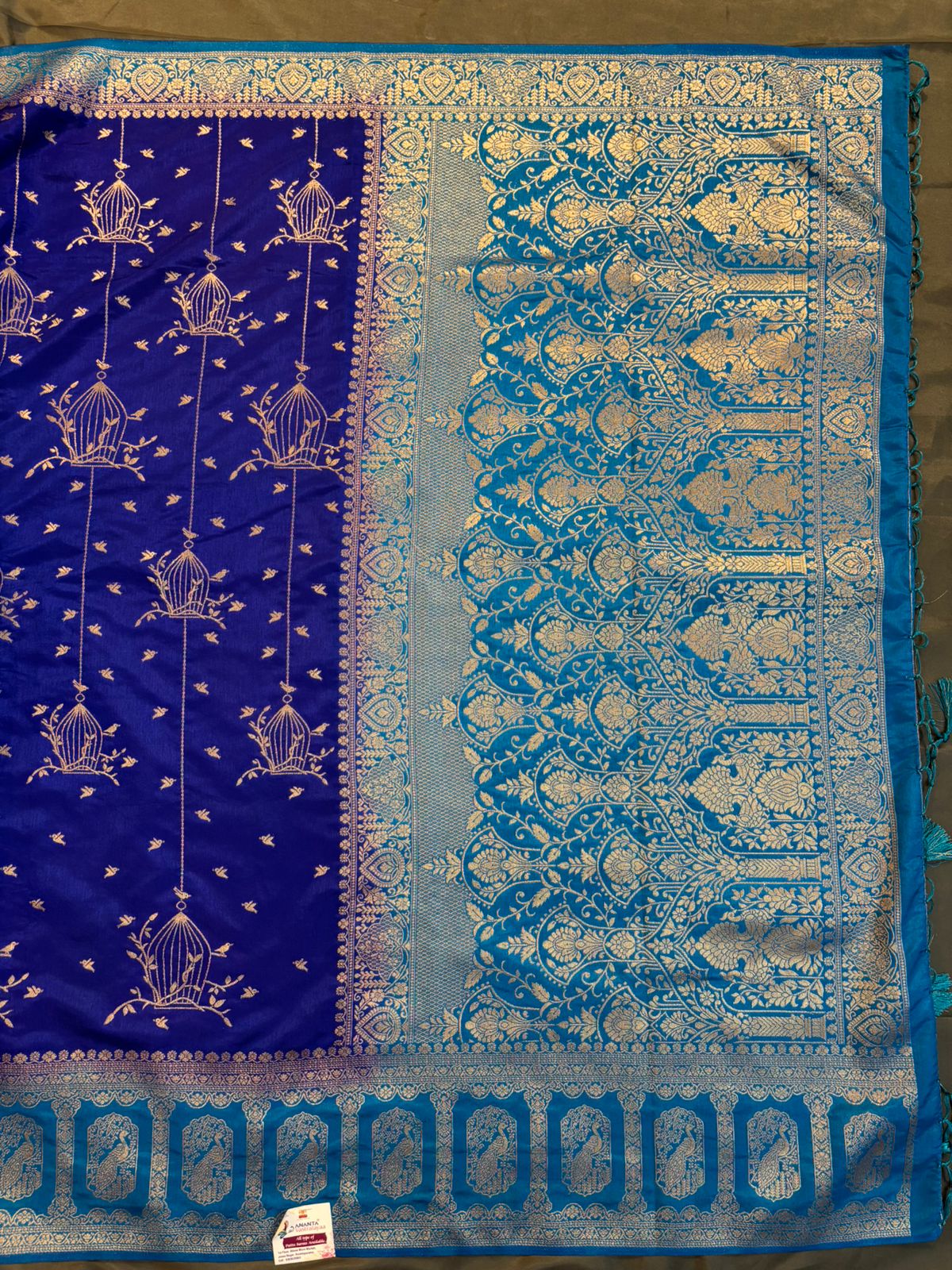 Royal Blue Mushroom Silk