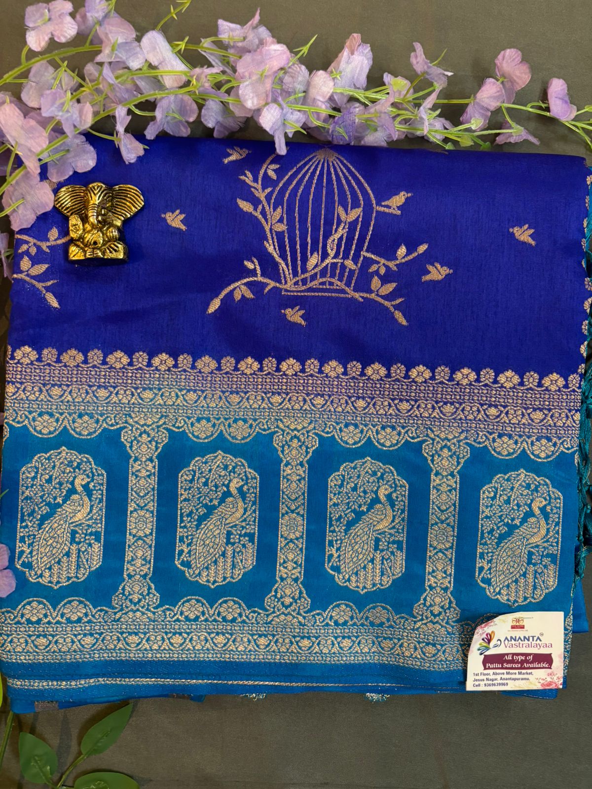 Royal Blue Mushroom Silk