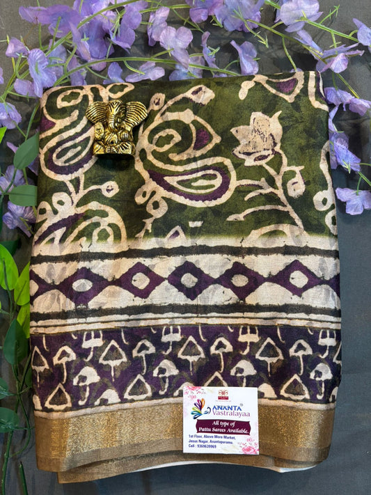 Green Dola Silk Saree