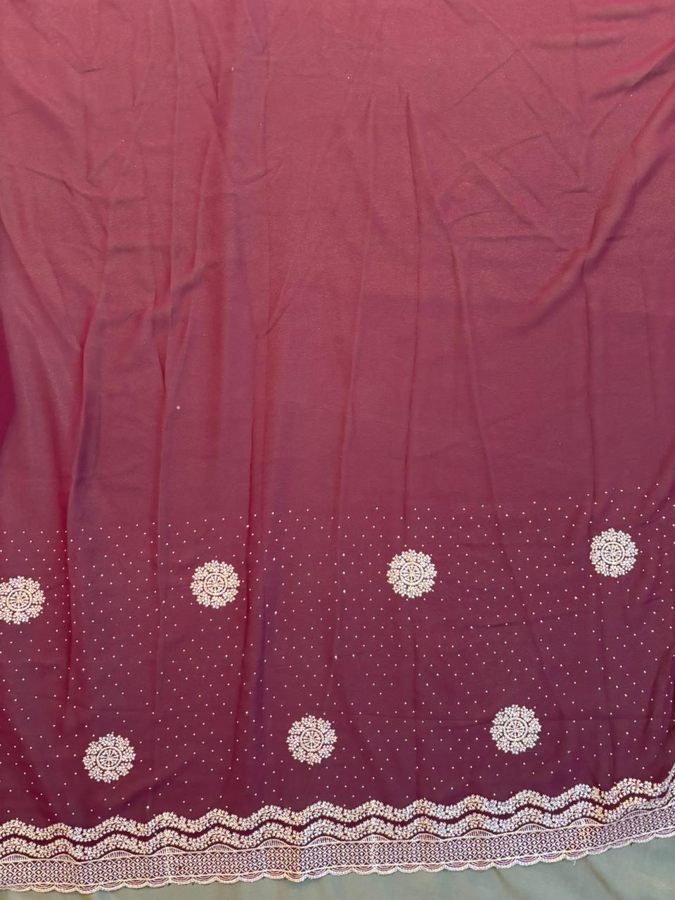 Purple Chiffon Saree
