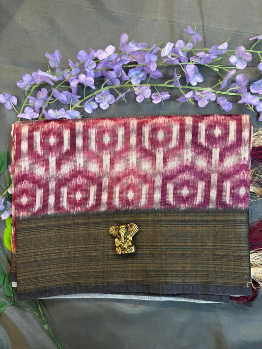 Digital Print Tussar Saree