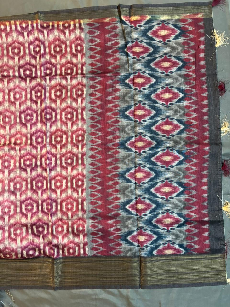 Digital Print Tussar Saree