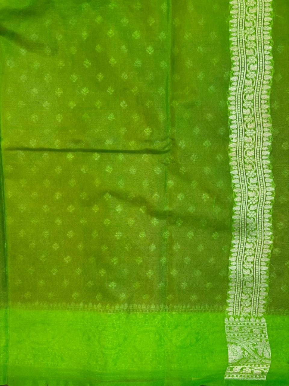 Contrast Border Pink Kaddi Georgette Saree