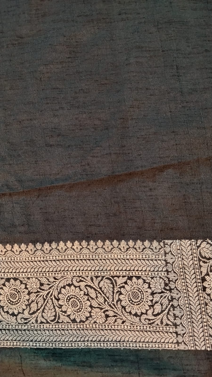 Sea Green Kataan Georgette Saree with Zari Work