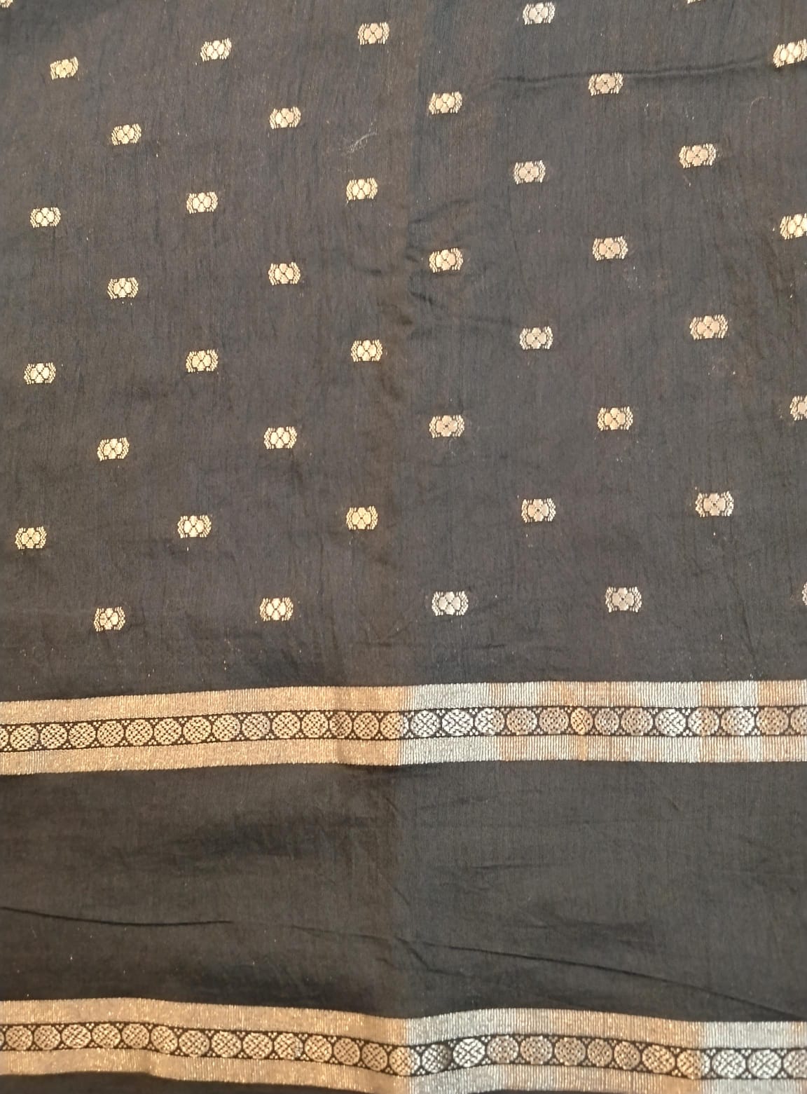 Cream Tussar Silk Saree with Contrast Border
