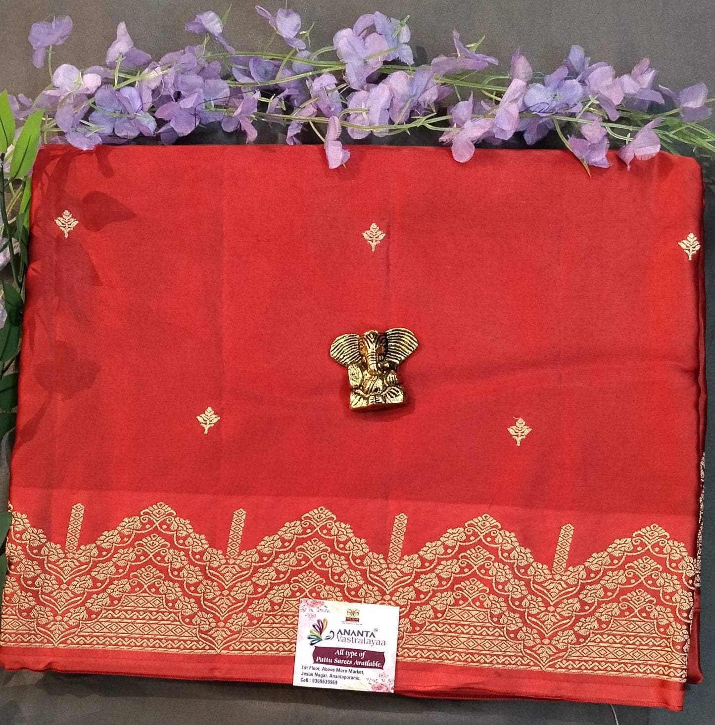 Dark Blue Mushroo Silk Saree with Zari Border