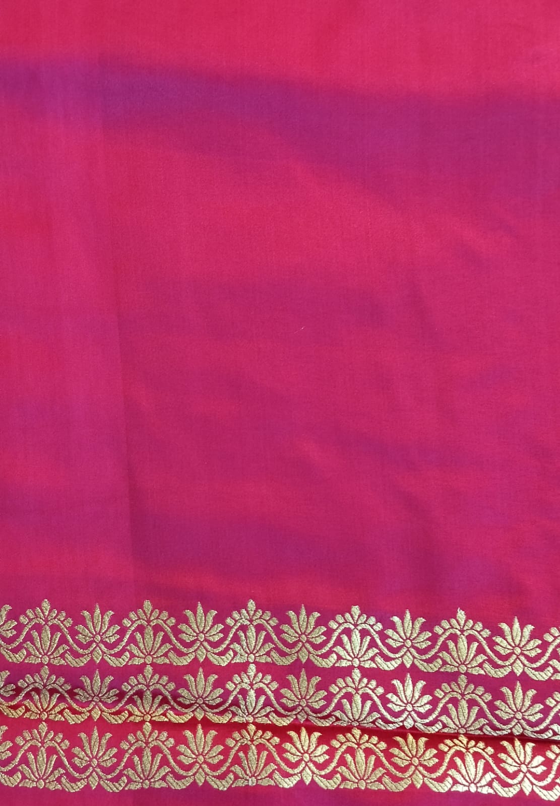 Pink Mushroo Silk Saree with Zari Border